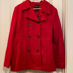 Red Pea Coat - NWT